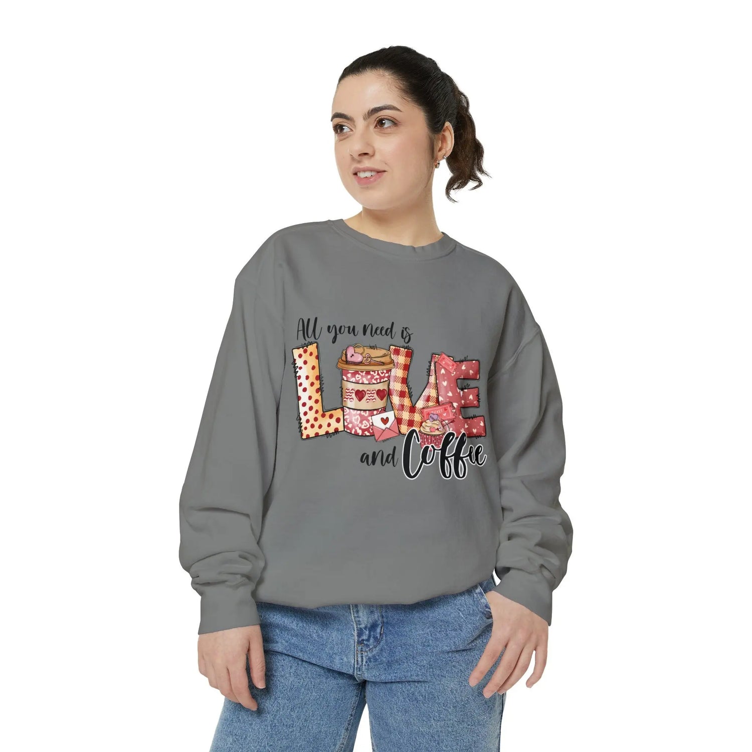 Unisex Garment-Dyed Sweatshirt, Valentines Day sweater, Valentine Lovers gift, Novelty Shirt, Girlfriend Valentine Gift, Warm cozy Sweater