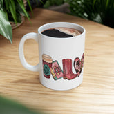 Ceramic Mug 11oz, Valentines Coffee Mug, special valentine gift, Cowboy girl mug, Horse lover gift, Country Girl, Gift for her The Aurora Touch