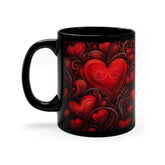 11oz Black Mug, Hot Valentines Mug, Love coffee Mug, Wife Valentines gift, Designed tea mug, Hot water Mug, gift for Lover The Aurora Touch