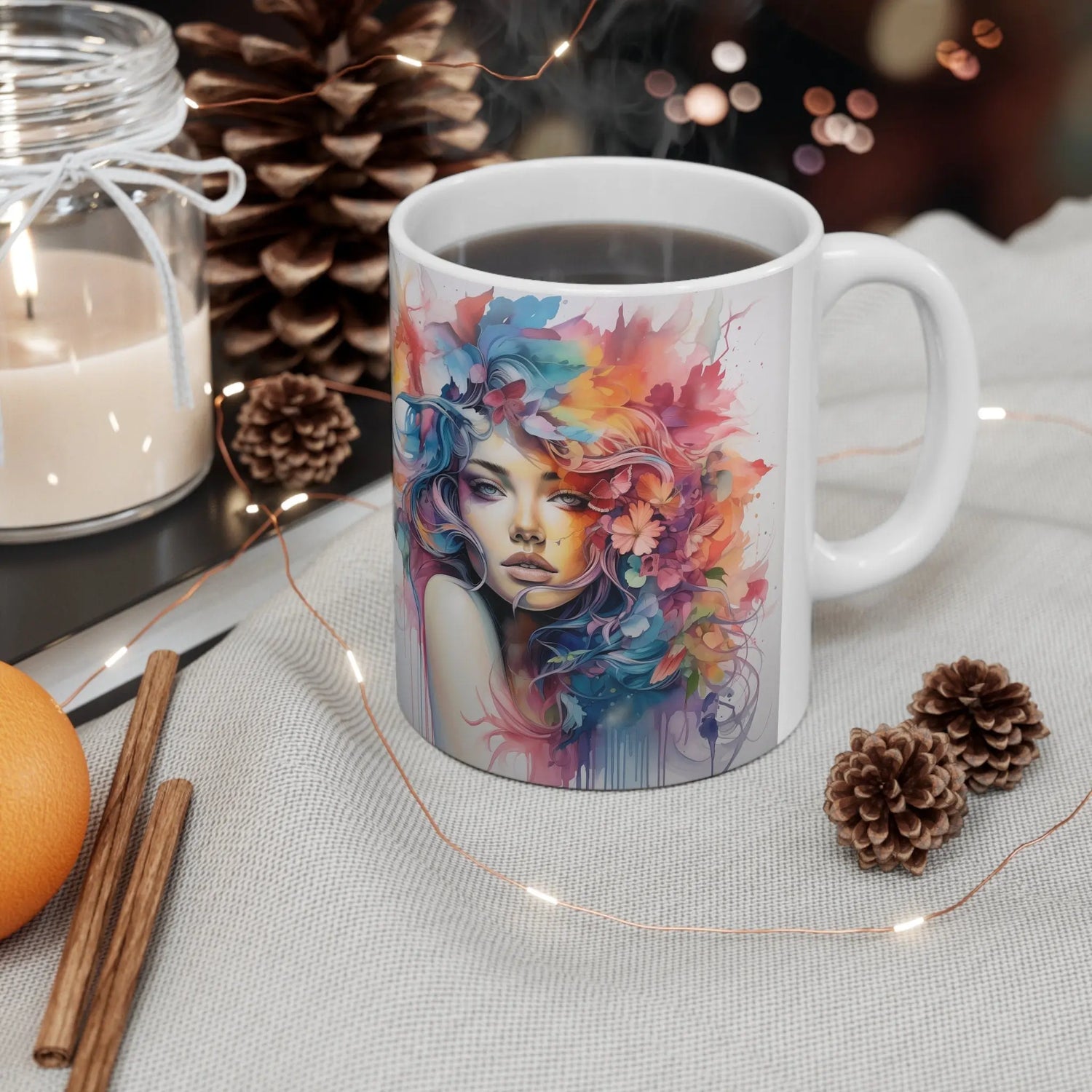 Ceramic Mug 11oz, Art Deco Mug, Artistic designed coffee mug, Modern Kitchen Art, office coffee mug, Bday sale item, art teacher gift