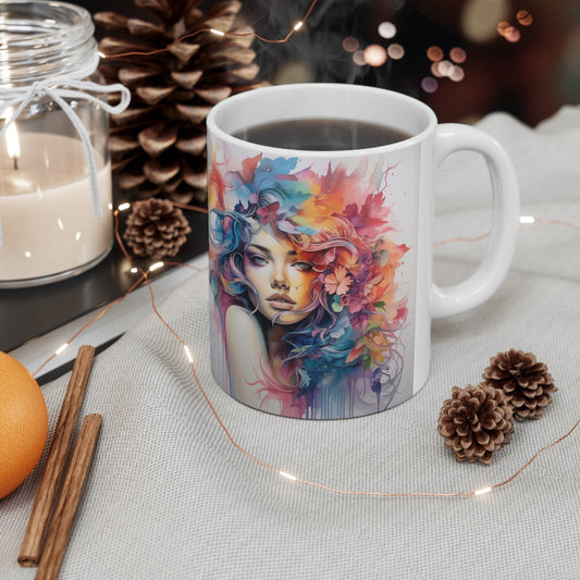 Ceramic Mug 11oz, Art Deco Mug, Artistic designed coffee mug, Modern Kitchen Art, office coffee mug, Bday sale item, art teacher gift