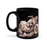 11oz Black Mug, fancy motorcycle mug, sweet 16 gift item, a ryders mug, pretty pink designer mug, girlfriuend gift, quinceanera gift The Aurora Touch