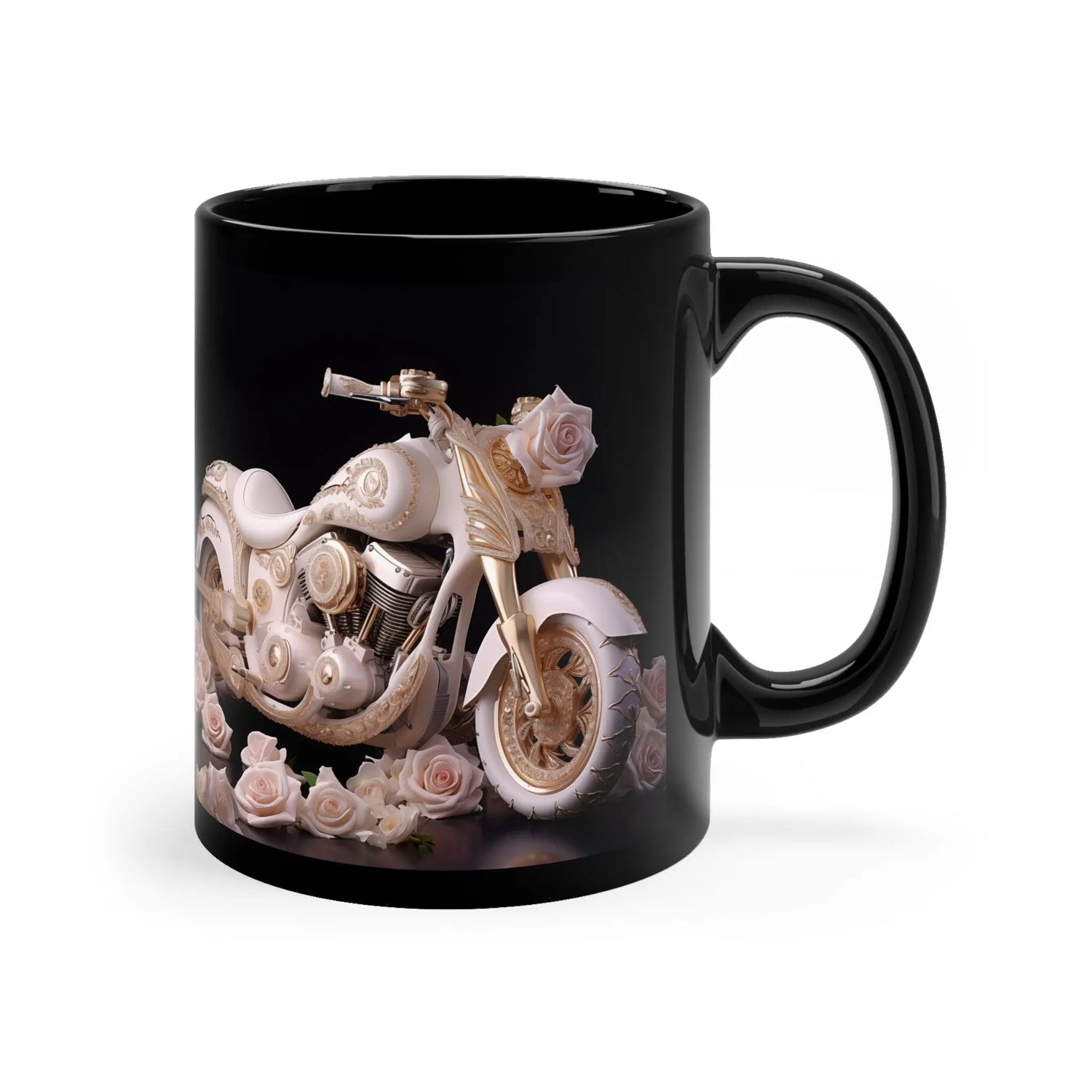 11oz Black Mug, fancy motorcycle mug, sweet 16 gift item, a ryders mug, pretty pink designer mug, girlfriuend gift, quinceanera gift The Aurora Touch
