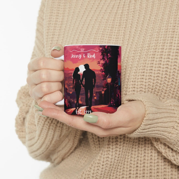 Ceramic Mug 11oz, (A) Personalized Valentines Couple Mug, Sweetheart Couples gift, Special Intimate gift, great Valentines Day gift The Aurora Touch