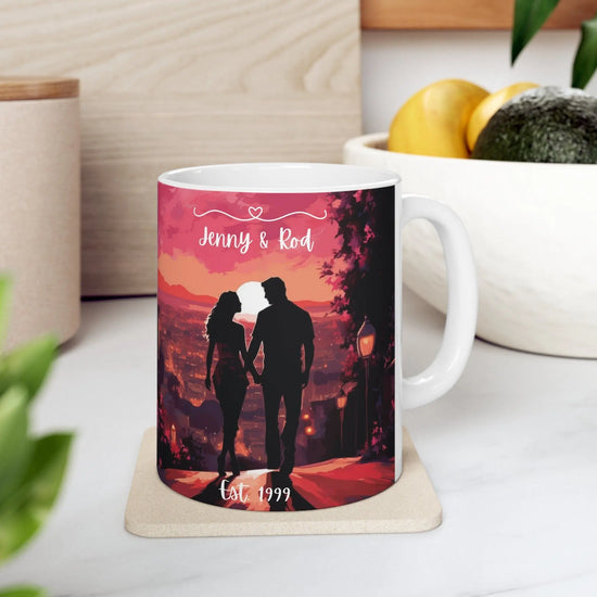 Ceramic Mug 11oz, (A) Personalized Valentines Couple Mug, Sweetheart Couples gift, Special Intimate gift, great Valentines Day gift The Aurora Touch