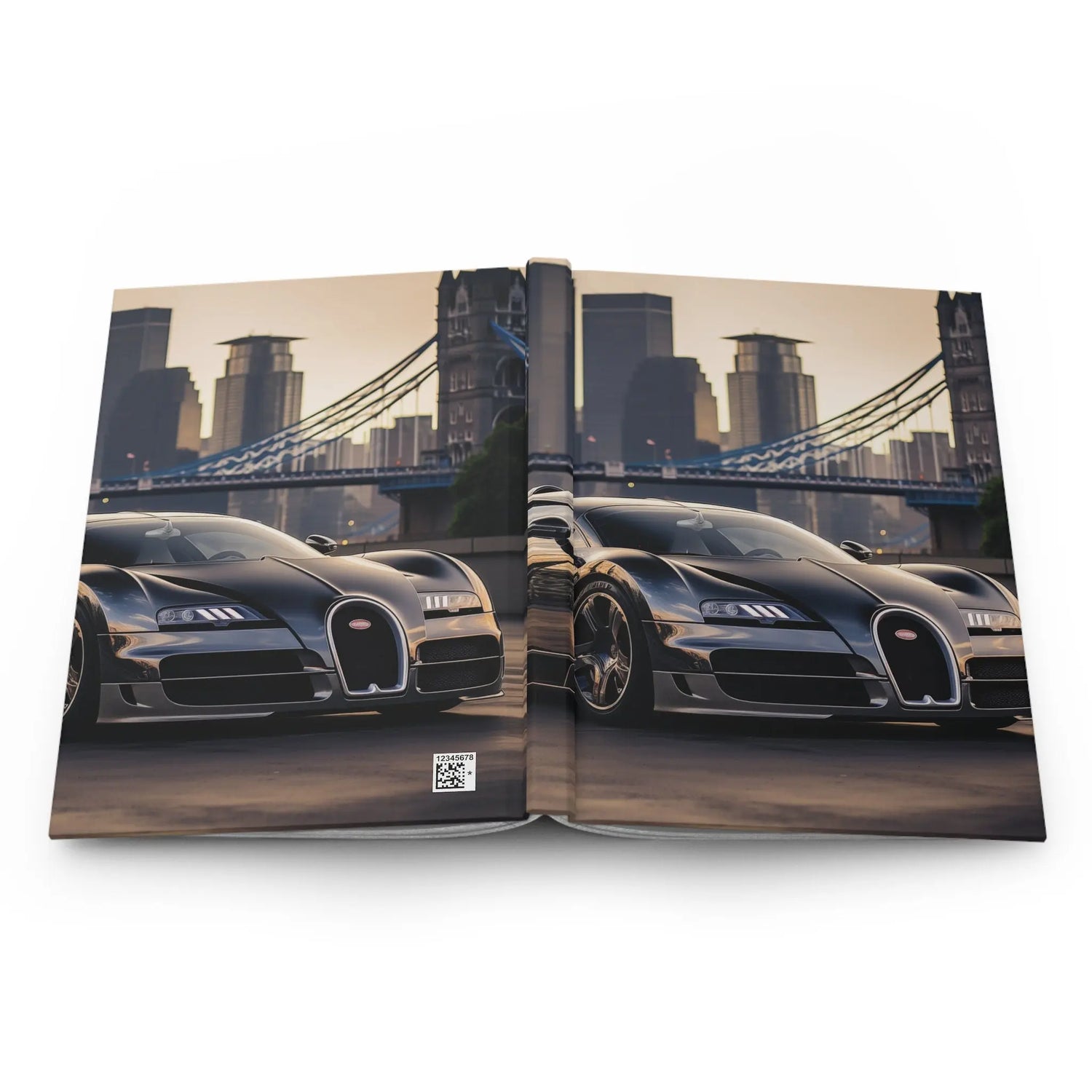 Hardcover Journal Matte, Black Bugatti designed Notebook, story teller note taking journal, college student notebook, Classy unique workbook