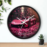 Wall Clock, Hot Pink Lamborghini modern stylish wall art room decor great gift for car lover The Aurora Touch