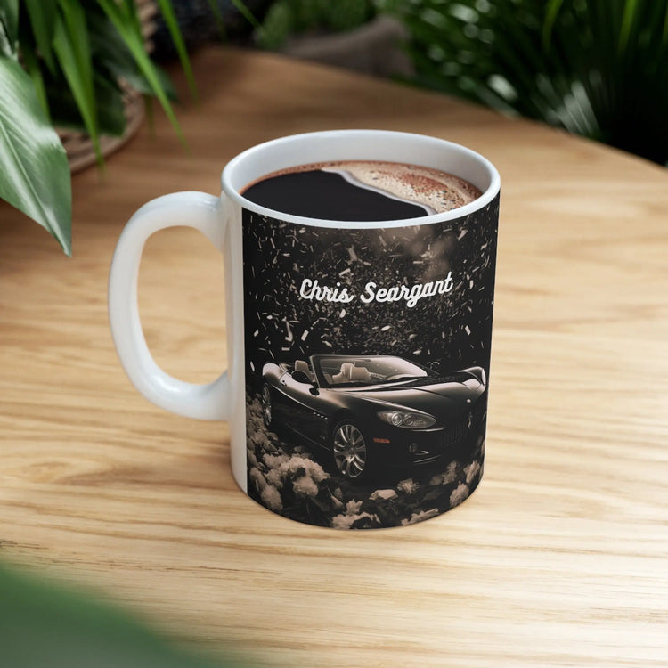 Ceramic Mug 11oz, Personalized Black Coffee Mug, Luxury Car Design, Upscale fancy mug, Valentine gift, Son Bday gift, Entrepreneur gift The Aurora Touch