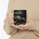 Ceramic Mug 11oz, Personalized Black Coffee Mug, Luxury Car Design, Upscale fancy mug, Valentine gift, Son Bday gift, Entrepreneur gift The Aurora Touch