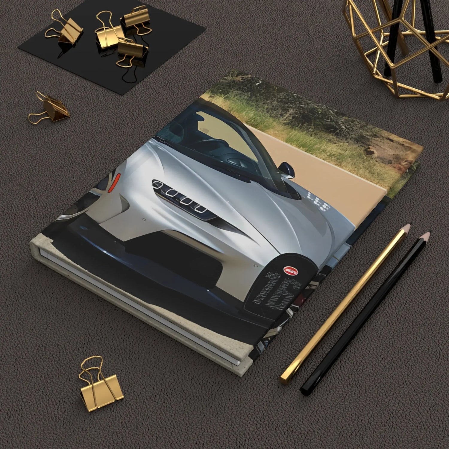 Hardcover Journal Matte, Bugatti design Journal, Hard Cover Notebook, Class notebook, gift for son, Designer Style Note Journal The Aurora Touch