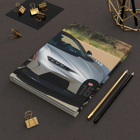 Hardcover Journal Matte, Bugatti design Journal, Hard Cover Notebook, Class notebook, gift for son, Designer Style Note Journal The Aurora Touch