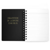 Spiral Bound Journal, black and gold gratitude empowering personal inspirational thoughtful handwriting Notebook The Aurora Touch