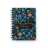 Spiral Bound Journal, personalized daily journal, blue gold notebook, everday affirmation notebook, nightly dream journal, everyday diary The Aurora Touch