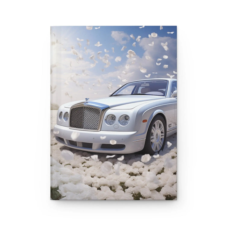Hardcover Journal Matte, White Rolls Royce, Personal writing book, designer notebook,Daily Journal, Daily Dairy, Screenwriter Journal The Aurora Touch