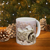Ceramic Mug 11oz, Fancy Motorcycle pastel floral design  fast bike lover coffee hot tea beverage cup great gift for her The Aurora Touch