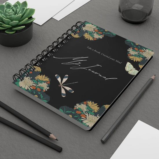 Spiral Bound Journal, Personal Daily Journal, Beautiful Design Spiral Notebook, Daily Meditation Diary, Stylish Sturdy notebook The Aurora Touch
