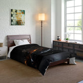 Comforter, matte black Lamborghini stylish bed spread large fluffy quilted coverlet blanket  great for Teen room decor The Aurora Touch