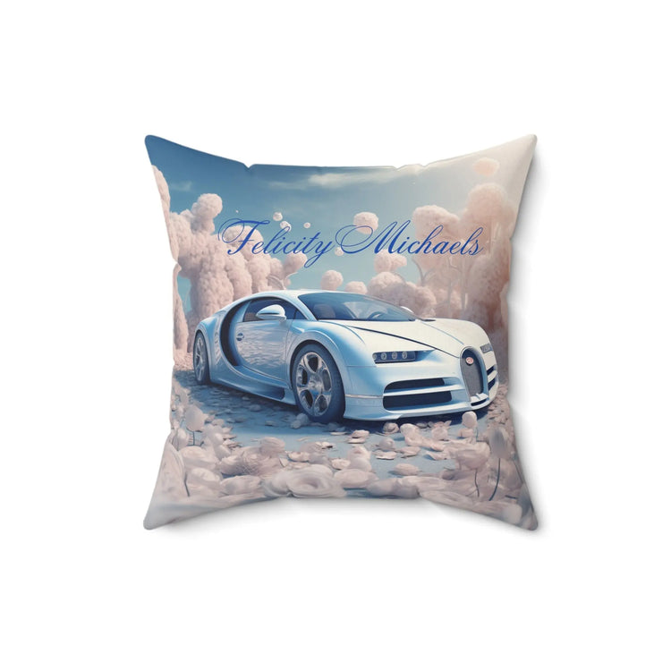 Spun Polyester Square Pillow, personalized pretty stylish Bugatti custom designer couch and bed accent throw pillow. The Aurora Touch