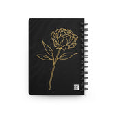 Spiral Bound Journal, Black and Gold Journal, Motivational Journal, Gold Flower Notebook, Stylish writing Notebook, Spiral Notepad The Aurora Touch