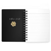 Spiral Bound Journal, Black and Gold Journal, Motivational Journal, Gold Flower Notebook, Stylish writing Notebook, Spiral Notepad The Aurora Touch