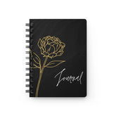 Spiral Bound Journal, Black and Gold Journal, Motivational Journal, Gold Flower Notebook, Stylish writing Notebook, Spiral Notepad The Aurora Touch