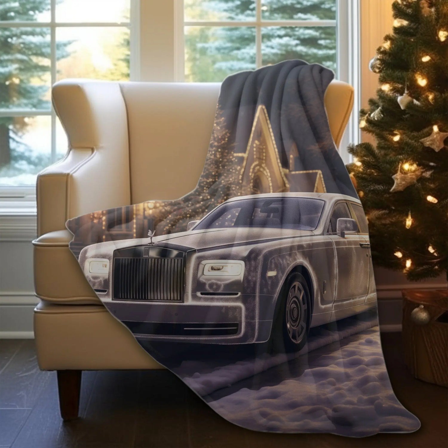 Velveteen Plush Blanket, Luxury Rolls Royce Soft Cozy Bedroom Decor Boy Gift Man Cave Blanket, Xmas Holiday Bed Blanket The Aurora Touch