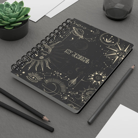 Spiral Bound Journal, Positive tarot personal daily meditation notebook writing diary journal for inspirational dream writing The Aurora Touch