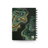 Spiral Bound Journal, Beautiful stylish gratitude meditation marble green everyday tracking designer notepad notebook dairy thoughtful gift The Aurora Touch