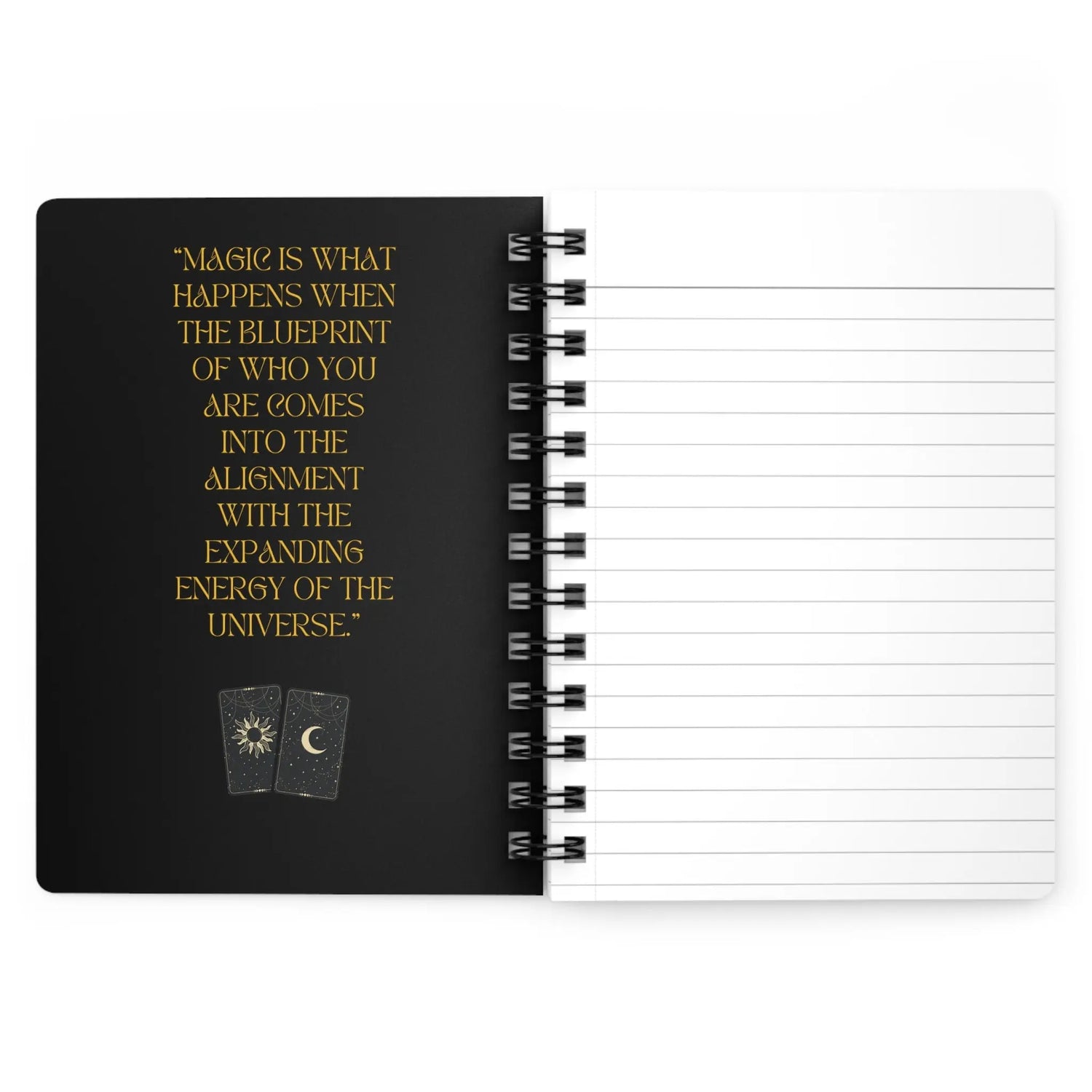 Spiral Bound Journal, Tarot Journal, Daily affirmation journal, SpellBinding Journal, Black Spiral Notebook, witch journal, Recipe book The Aurora Touch