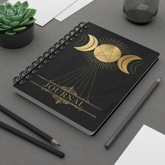 Spiral Bound Journal, Tarot Journal, Daily affirmation journal, SpellBinding Journal, Black Spiral Notebook, witch journal, Recipe book The Aurora Touch