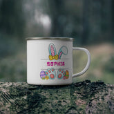 Enamel Camping Mug, Personalized Colorful Easter Mug, Child Juice Cup, adorable kids mug, Springtime Juice Mug
