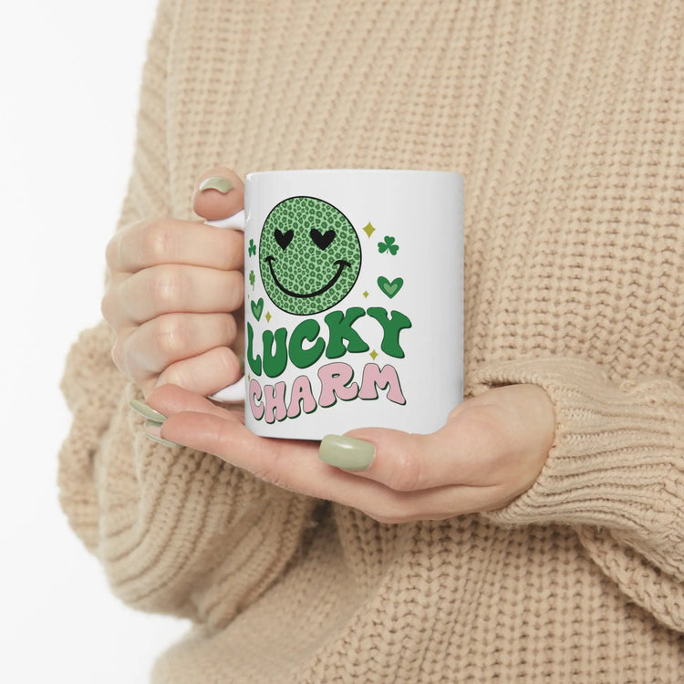Ceramic Mug 11oz, Lucky charm mug, St. Pattys Day coffee cup, Cute Green Holiday Mug, Special Someone gift, Adorable Novelty tea cup