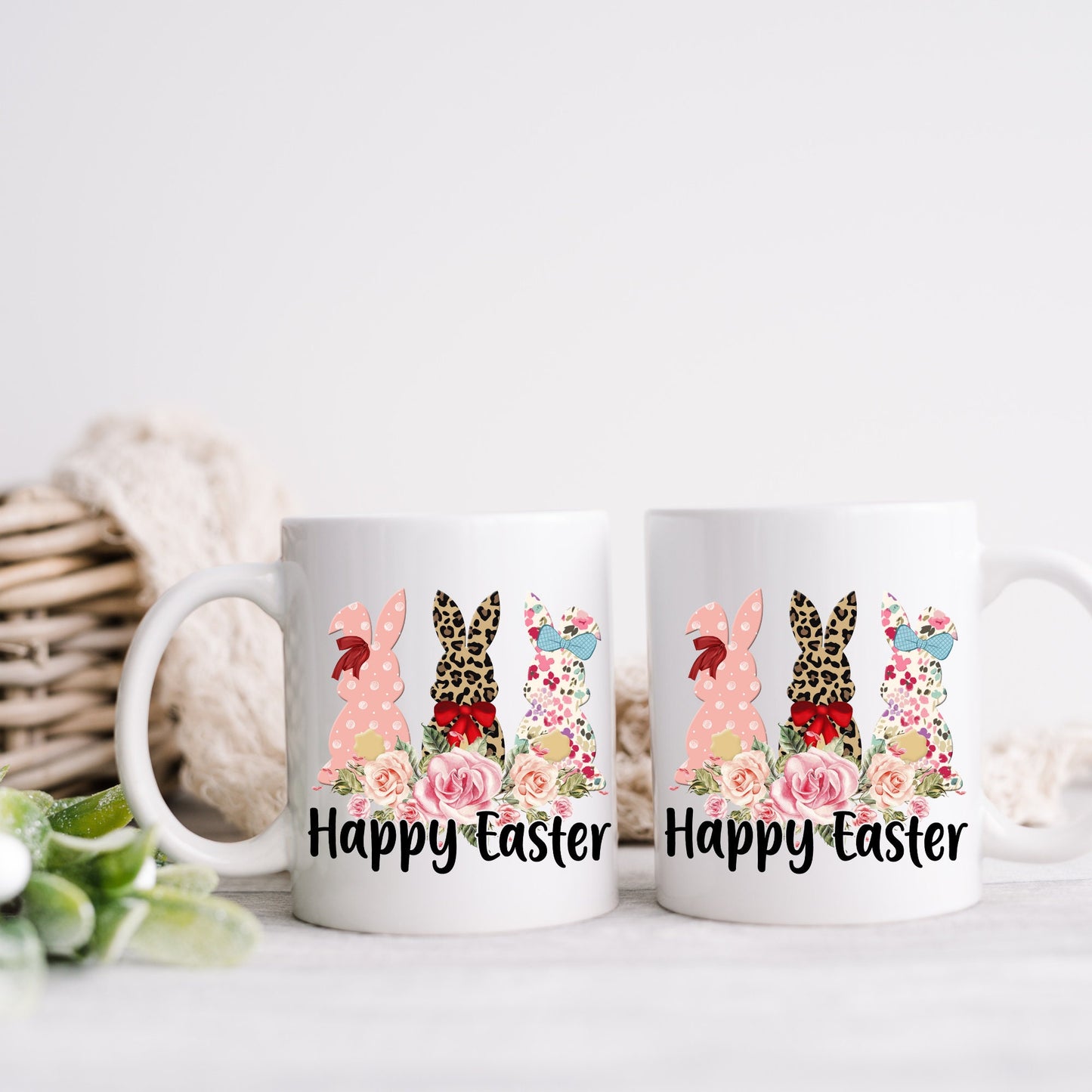 Ceramic Mug, 11oz, Easter Coffee Mug, Festive Bunny Mug, Hot Beverage cup, Spring time gift idea, Grandma hot tea mug