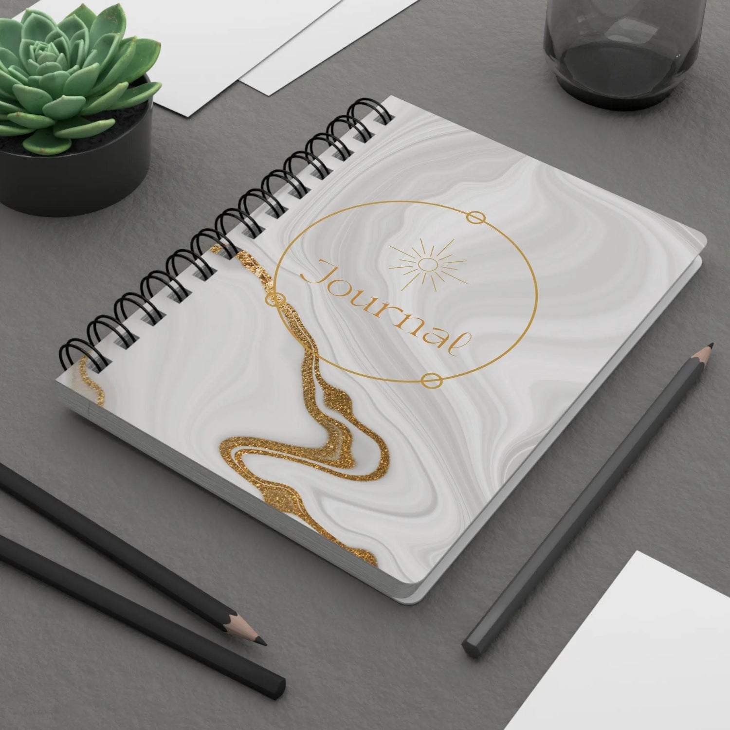 Spiral Bound Journal, Everday Inspirational writing Journal, Positive Affirmation Diary, Personal Desk Journal, Daily Reminder notepad The Aurora Touch
