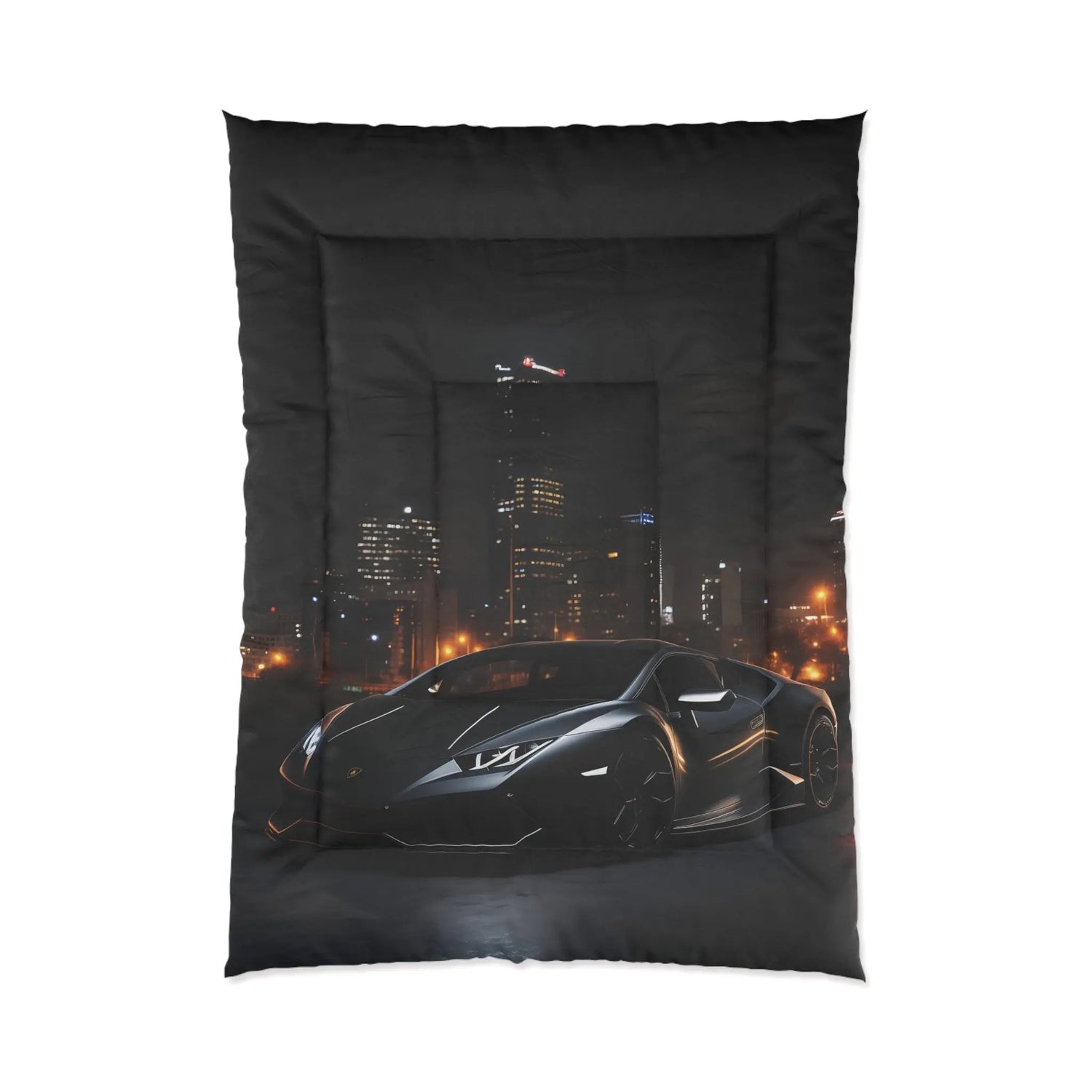 Comforter, Black Lamborghini Comforter, Stylish Bed Spread, Teen Room Decor, Quilted Coverlet, Large Fluffy Bed Blanket