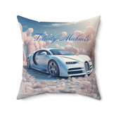 Spun Polyester Square Pillow, personalized pretty stylish Bugatti custom designer couch and bed accent throw pillow. The Aurora Touch