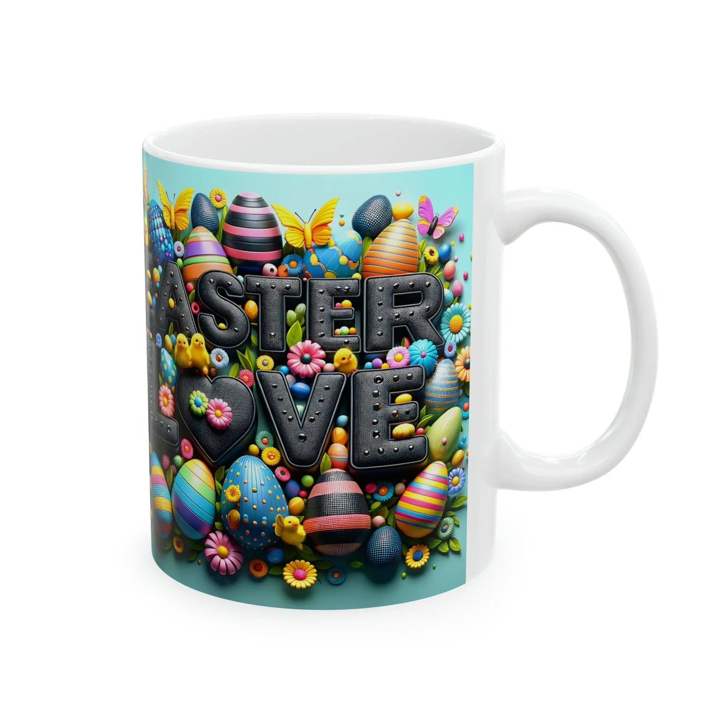 Ceramic Mug, 11oz, Colorful Coffee Easter Mug, Stylish Holiday Coffee tea mug, Spring Holiday Kitchen Decor, good friend gift, Hot Tea Mug