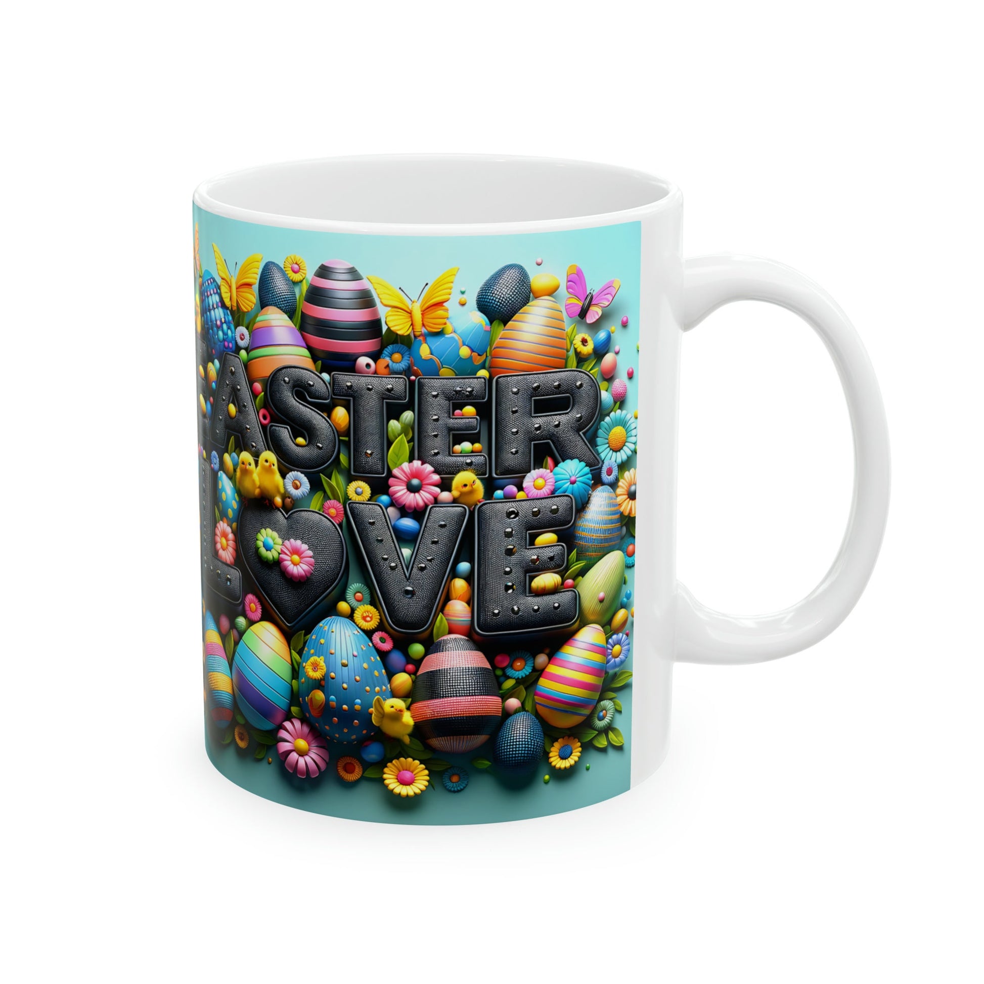 Ceramic Mug, 11oz, Colorful Coffee Easter Mug, Stylish Holiday Coffee tea mug, Spring Holiday Kitchen Decor, good friend gift, Hot Tea Mug