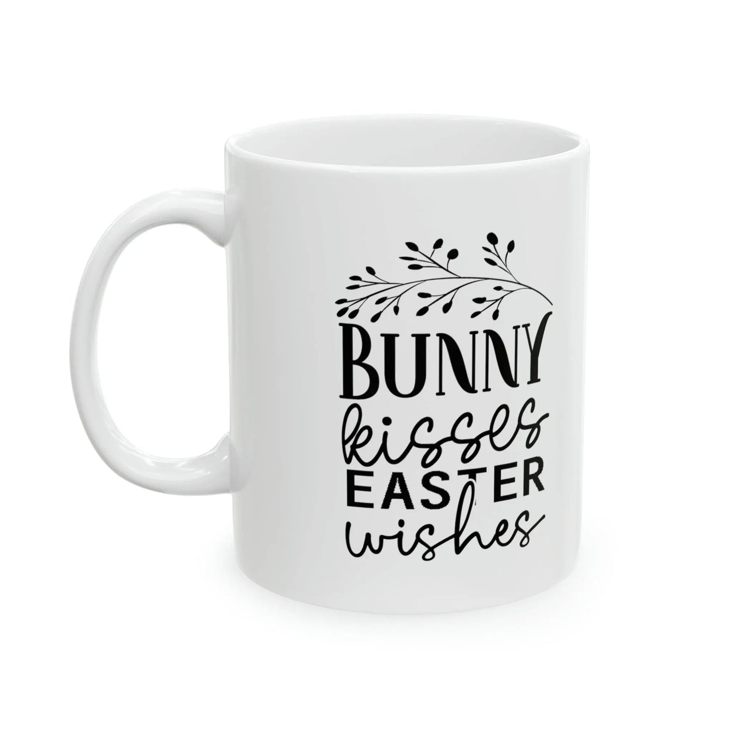 Ceramic Mug, 11oz, Easter Bunny Minimilist coffee mug, Springtime Festive Mug, simple sweet tea cup, great home decor