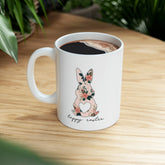 Ceramic Mug, 11oz,Easter Bunny Coffee Mug, Pretty Springtime Mug, Minimilist gift item, subtle sweet designs, Easter Holiday Kitchenware