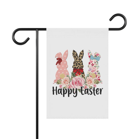 Garden & House Banner, Leopard Print Easter Bunny, Happy Easter Garden Banner, Outside Home Decor, Festive outdoor spring Flag