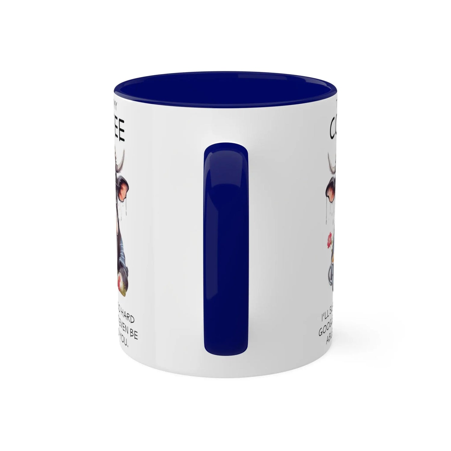 Colorful Mugs, 11oz, Funny sarcastic saying humorous cow print portrait kitchen decor coffee hot tea cup silly gift