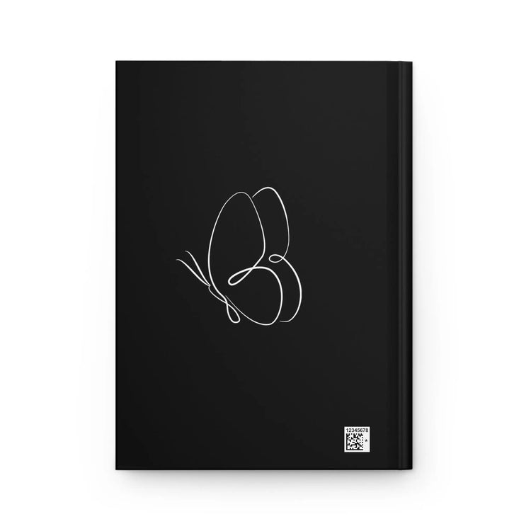 Hardcover Journal Matte, Personalized intimate self-improvement daily minimalist custom butterfly design writing Black Notebook The Aurora Touch
