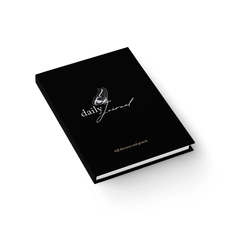 Journal - Ruled Line, Daily Minimalist black and white simple butterfly daily affirmation notebook dream diary for school work and personal