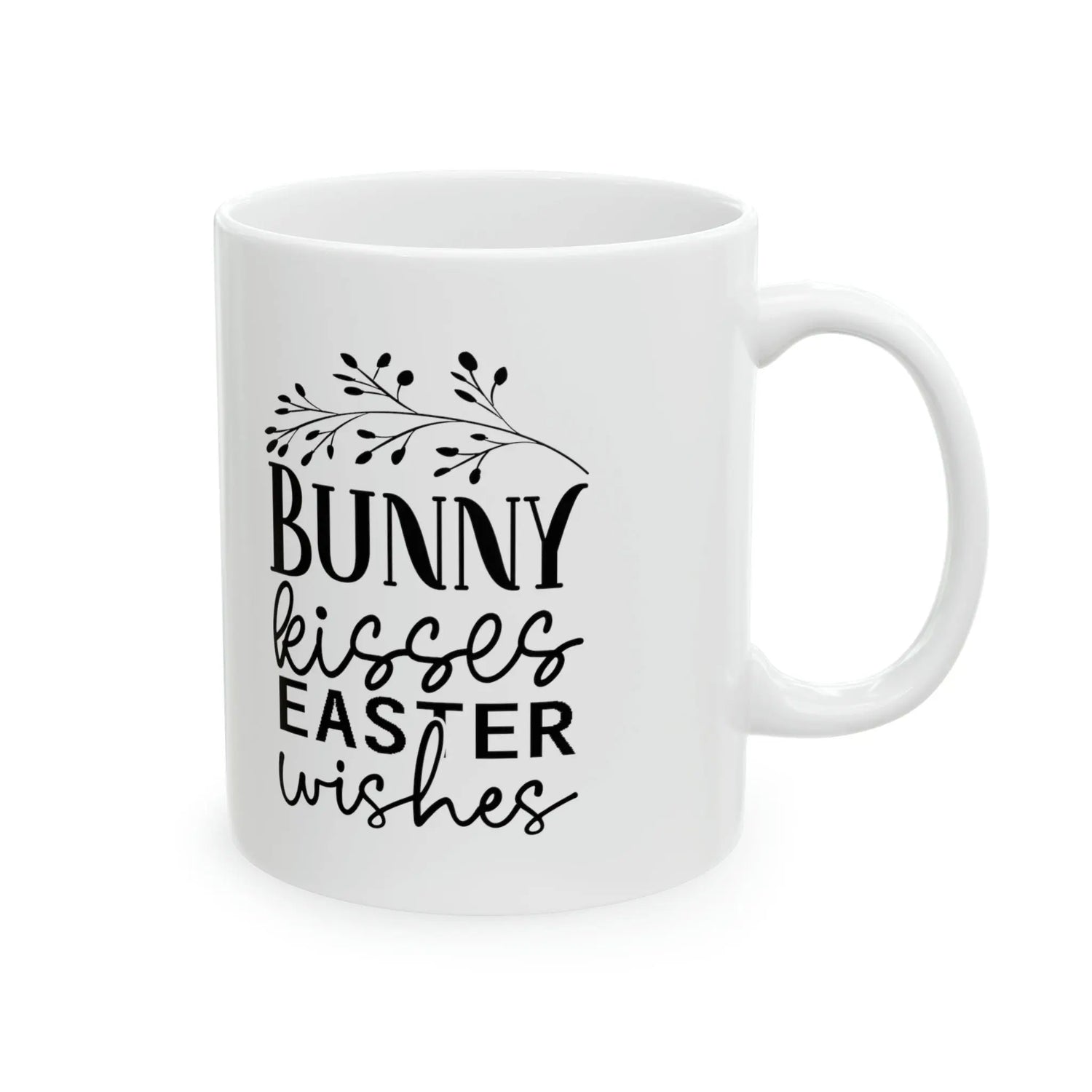 Ceramic Mug, 11oz, Easter Bunny Minimilist coffee mug, Springtime Festive Mug, simple sweet tea cup, great home decor
