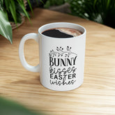 Ceramic Mug, 11oz, Easter Bunny Minimilist coffee mug, Springtime Festive Mug, simple sweet tea cup, great home decor