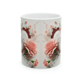 Ceramic Mug, 11oz, beautiful 3D Mothers Day Mug, Carnation pink coffee mug, Stylish Modern mug for Mom, great Mother&