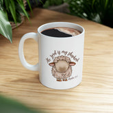 Ceramic Mug, 11oz, Lord is my Shepard bible verse affirmation Christian faith empowering inspiring coffee tea hot chocolate cup decor The Aurora Touch