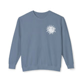 Unisex Lightweight Crewneck Sweatshirt, Sun Moon Tarot soft cozy casual everyday jeans celestial psychic realm inspired jean sweatshirt