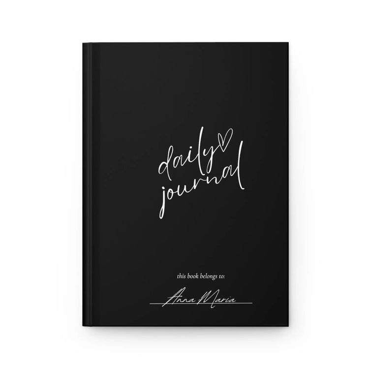Hardcover Journal Matte, Personalized intimate self-improvement daily minimalist custom butterfly design writing Black Notebook The Aurora Touch
